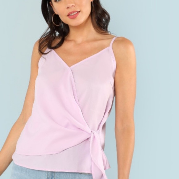 Fierce Broad Tops - Lilac Wrap Cami Top